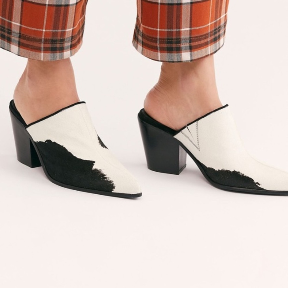 Jeffrey Campbell Cow Print Mules